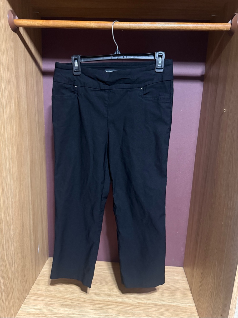Counterparts Black Capri Pants Size 10 Stretch Pull On Cropped Pants